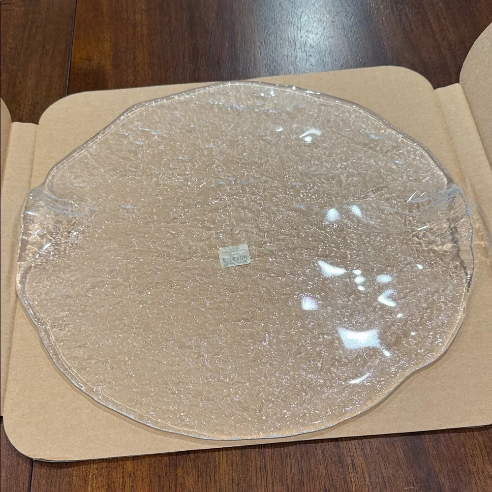 Crate&Barrel Textured Glass Platter